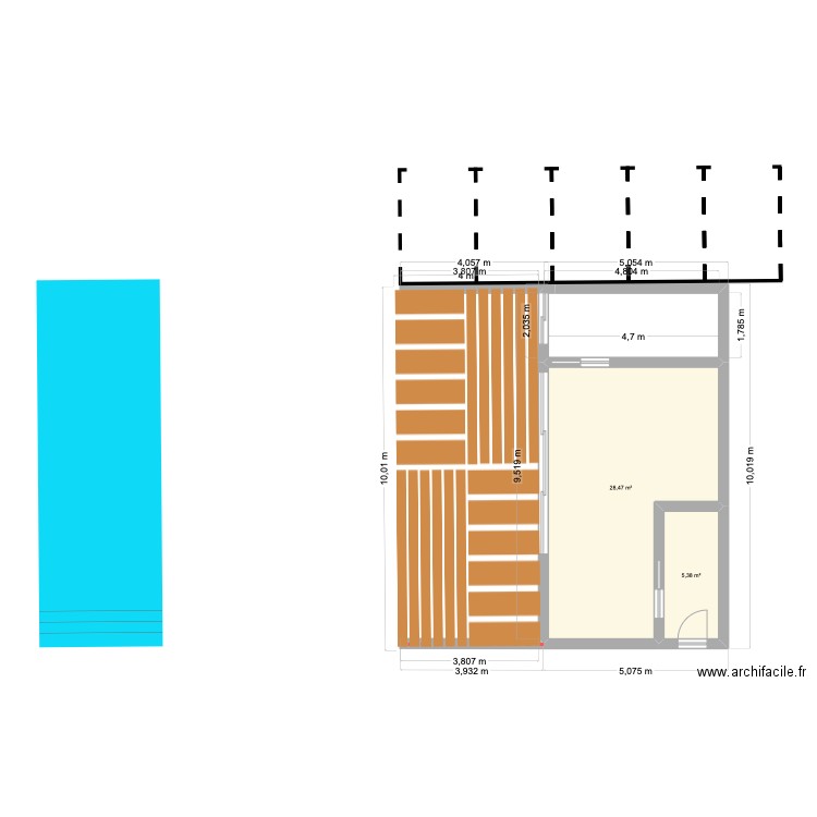 1 annexe. Plan de 2 pièces et 34 m2