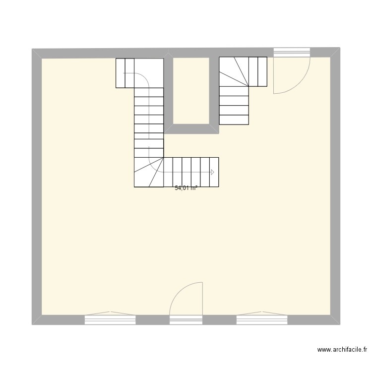 MAISON. Plan de 1 pièce et 54 m2