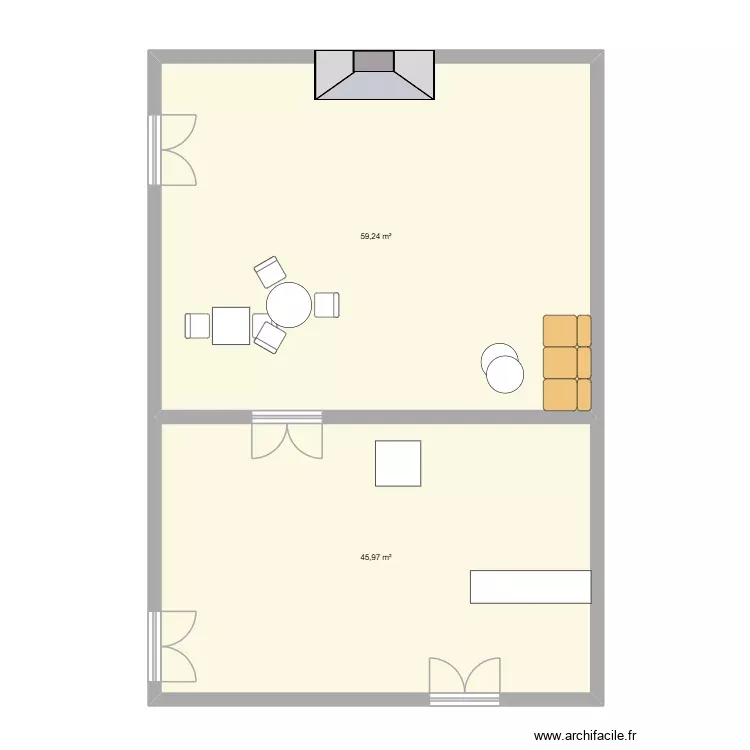 Projet VAE. Plan de 2 Pièces et 105 m² Projet VAE. Plan de 2 Pièces et 105 m²