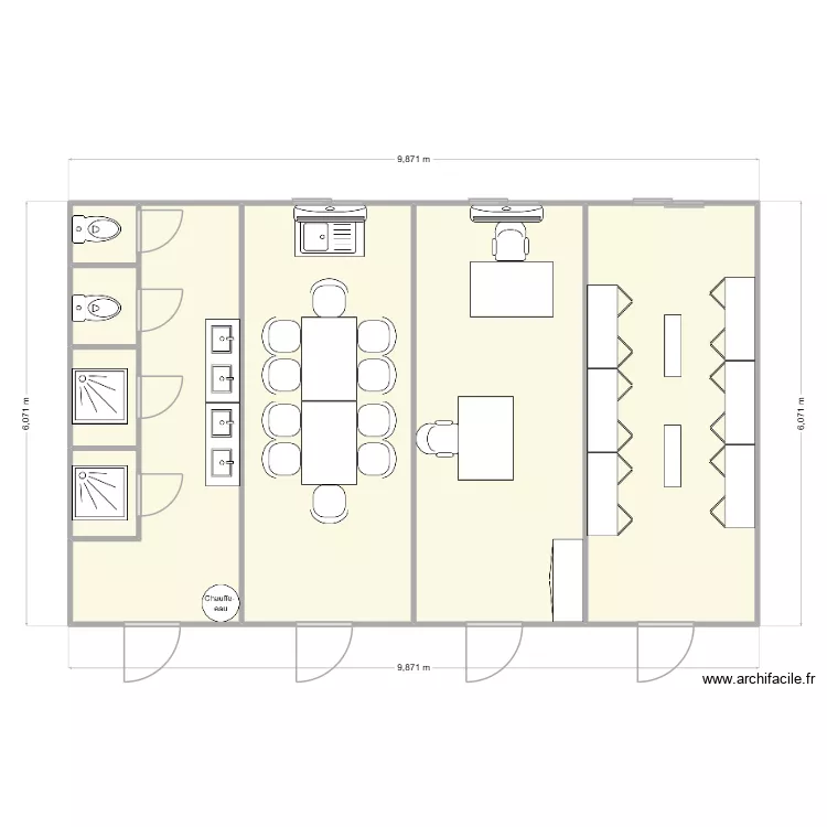 VEOLIA CHANTIER VILLEFRANCHE SUR SAONE. Plan de 8 pièces et 57 m²