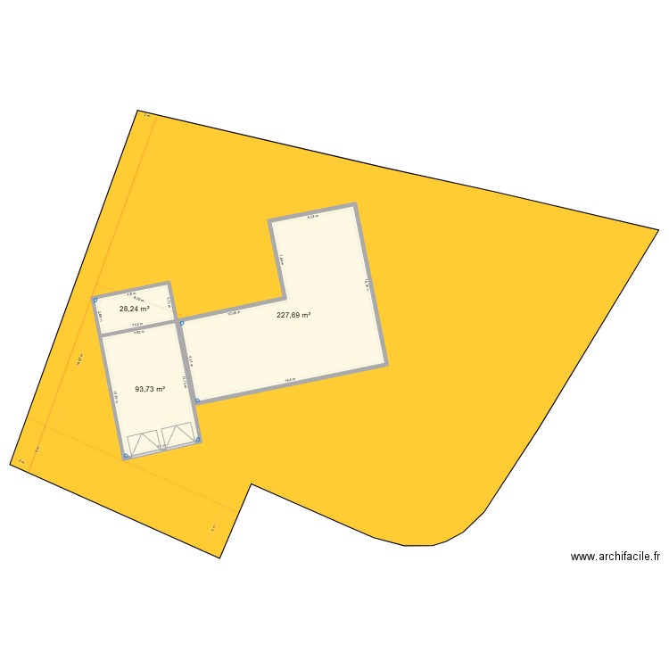 ST PAUL EN BORN avec gge et habit. Plan de 3 pièces et 350 m2