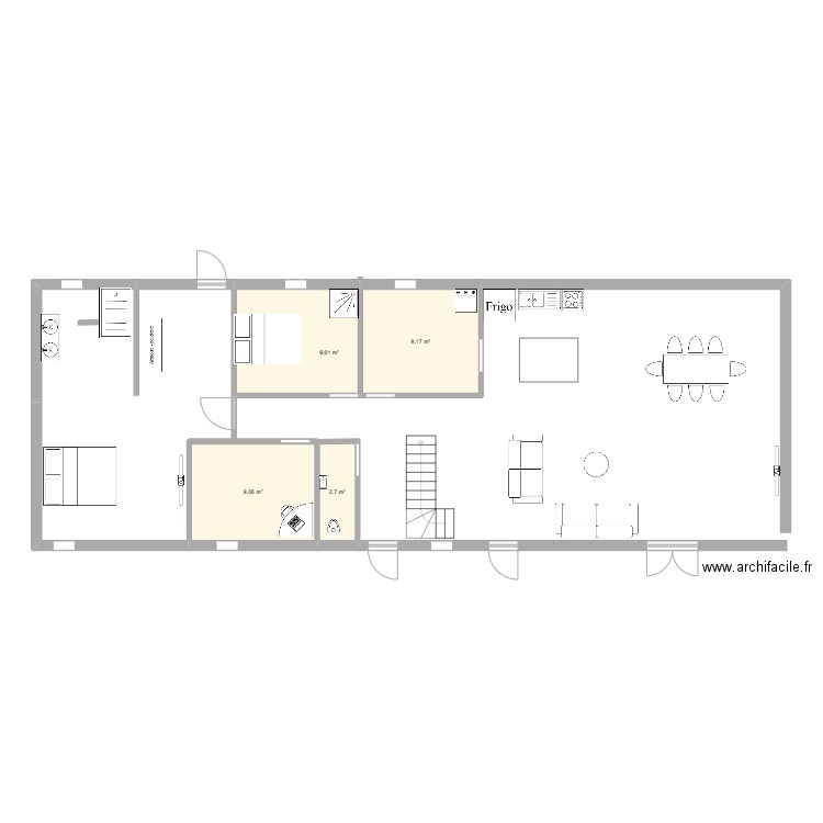 marclem. Plan de 4 pièces et 31 m2