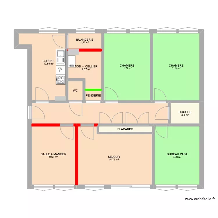 Idée Apt. Plan de 12 Pièces et 89 m² Idée Apt. Plan de 12 Pièces et 89 m²