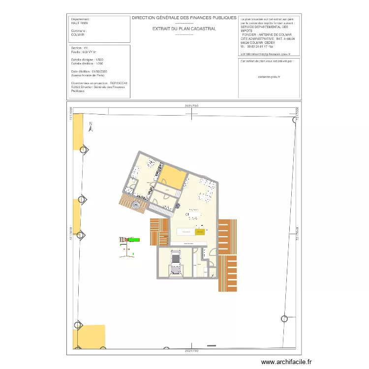 maison extension caron V2. Plan de 5 pièces et 171 m²