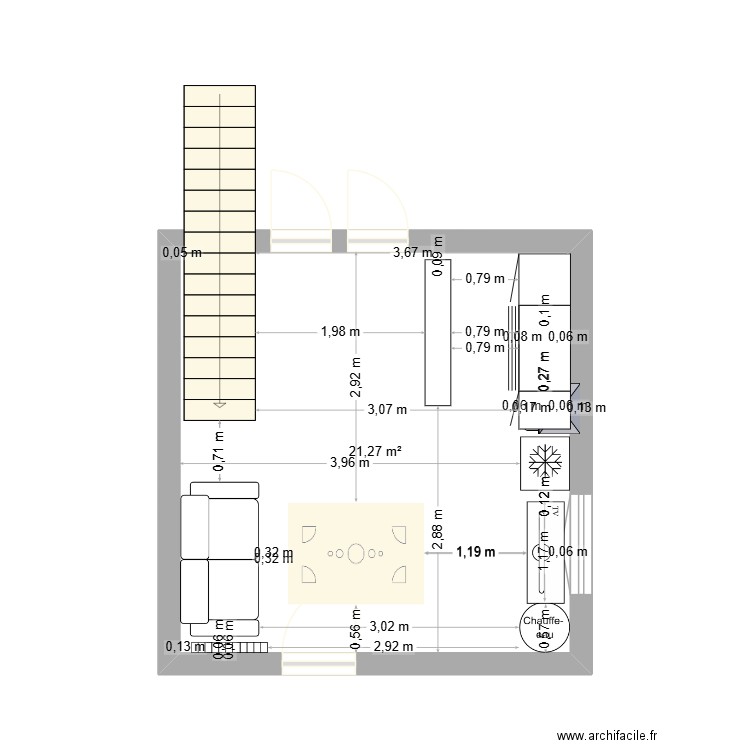 ALEX. Plan de 1 pièce et 21 m2