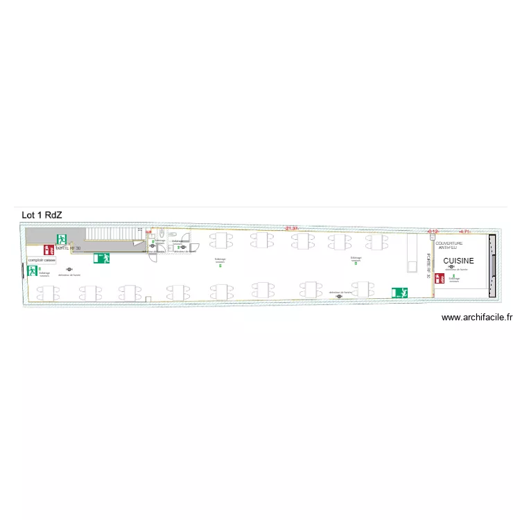 plan de transformation rez L29 restaurant. Plan de 