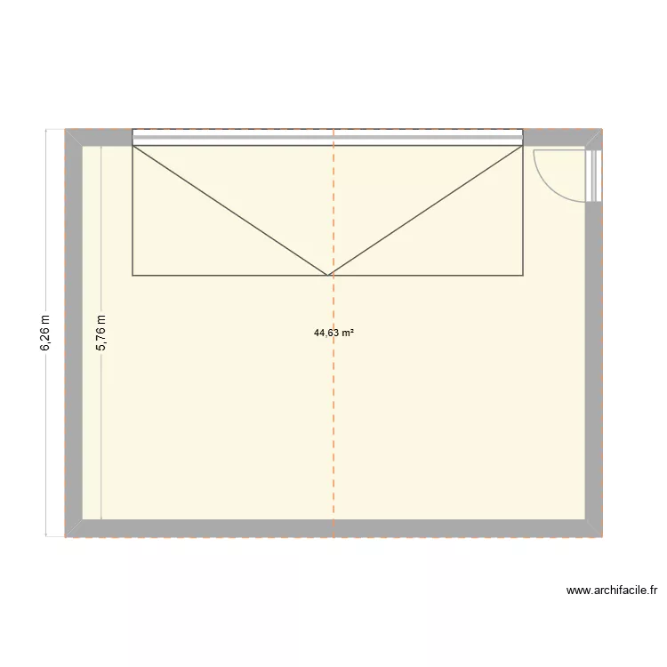 GARAGE. Plan de 1  et 45 m²