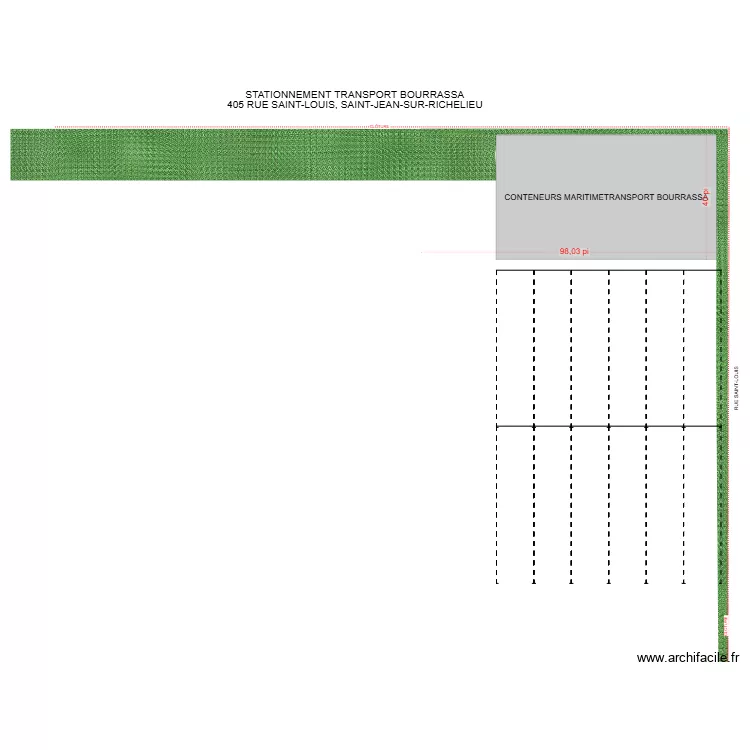 Stationnement Bourrassa. Plan de 