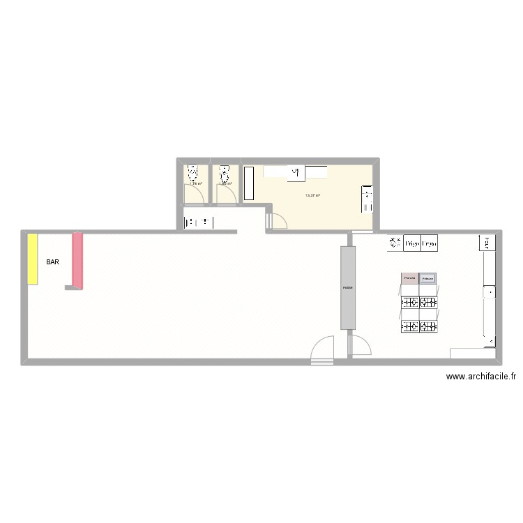 CUISINE + RESTO MIK. Plan de 4 pièces et 119 m2