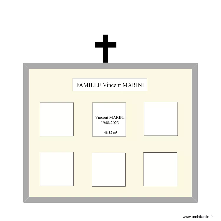 CAVEAU MARINI. Plan de 