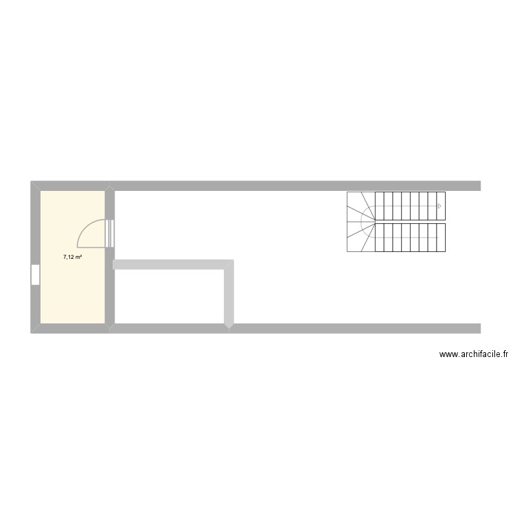 thauvin. Plan de 1 pièce et 7 m2