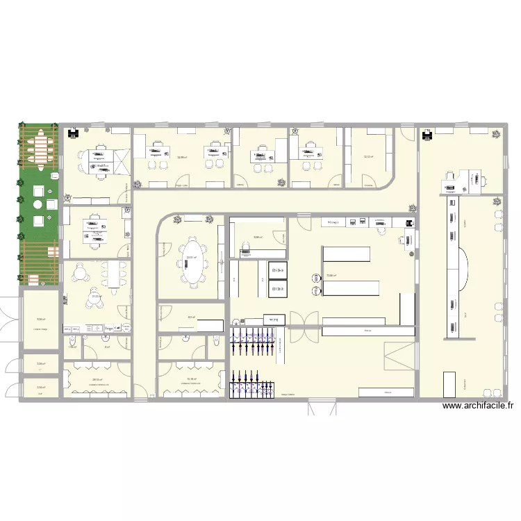 Bureaux magasin 2025. Plan de 