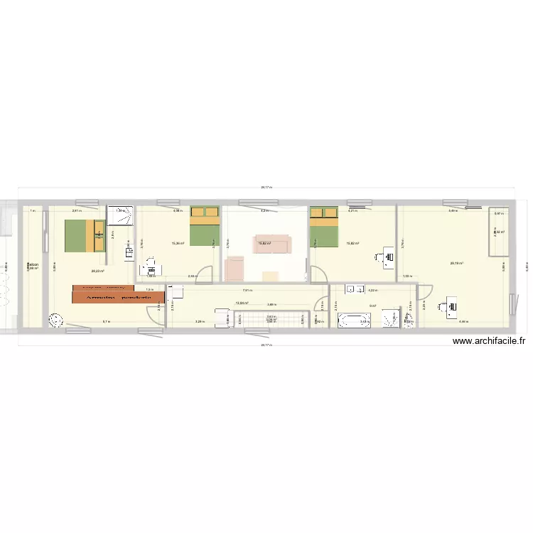 SSC NOUVEAU. Plan de 25  et 402 m²