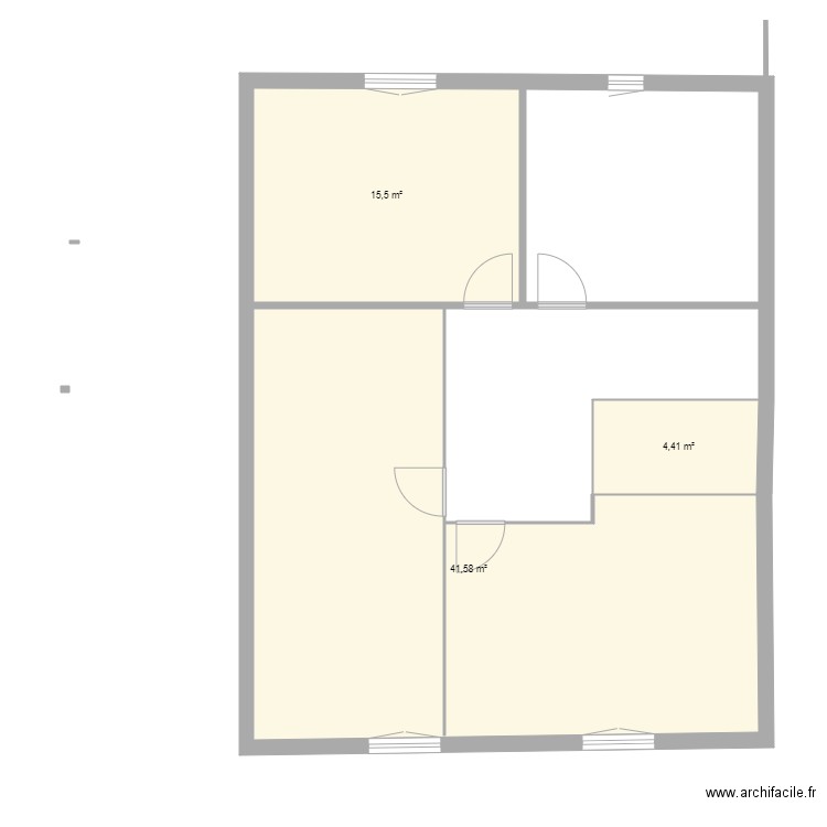 Maison Grézieu. Plan de 3 pièces et 61 m2