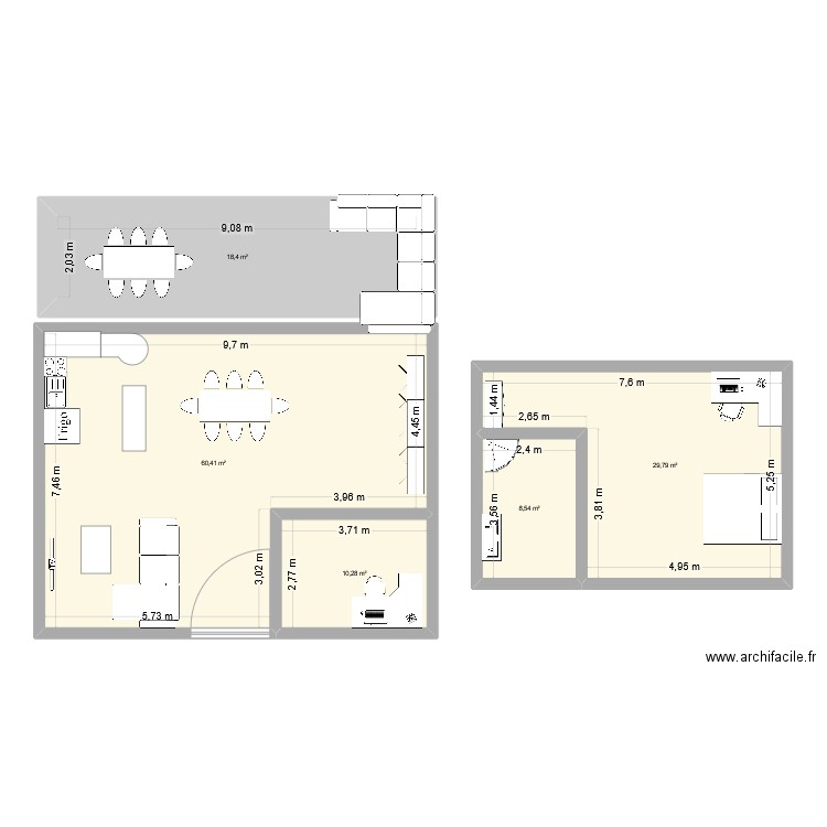 Golden Temple. Plan de 5 pièces et 127 m2