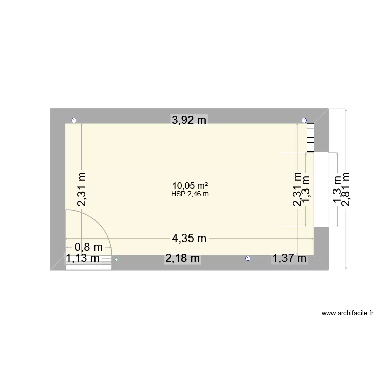 BUREAU DRESSING. Plan de 1 pièce et 10 m²
