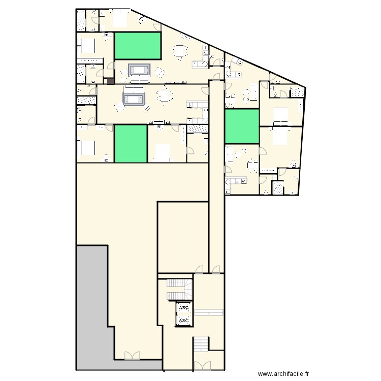 Almirante Barroso 32 - piso 0 V1. Plan de 35 pièces et 718 m2