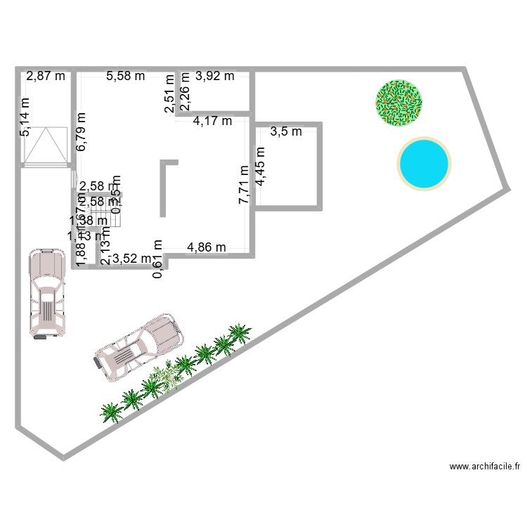 Plan Home. Plan de 5 pièces et 130 m2