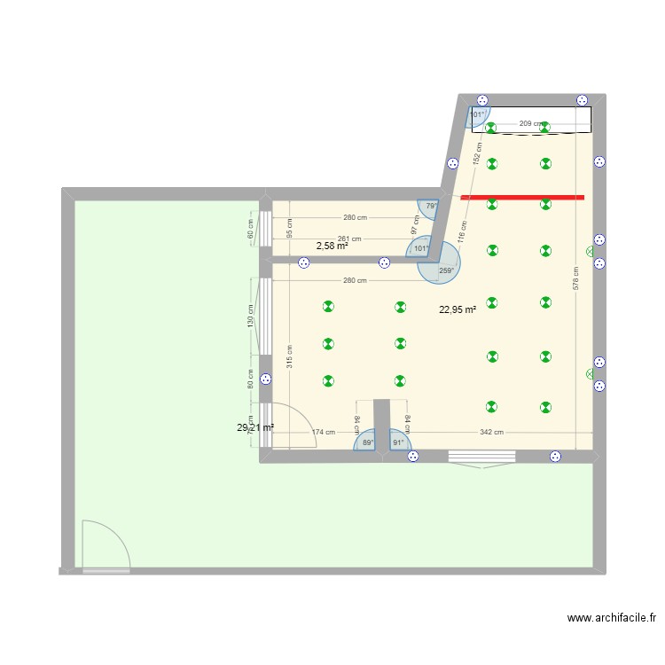 JEREMY. Plan de 3 pièces et 55 m2