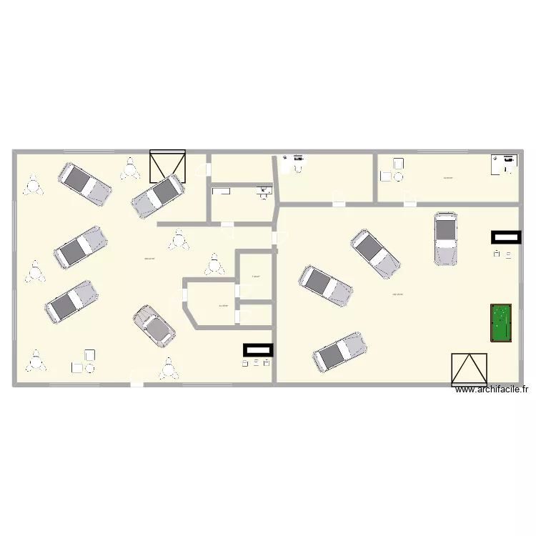 ewigo ou ewihess. Plan de 5  et 525 m²