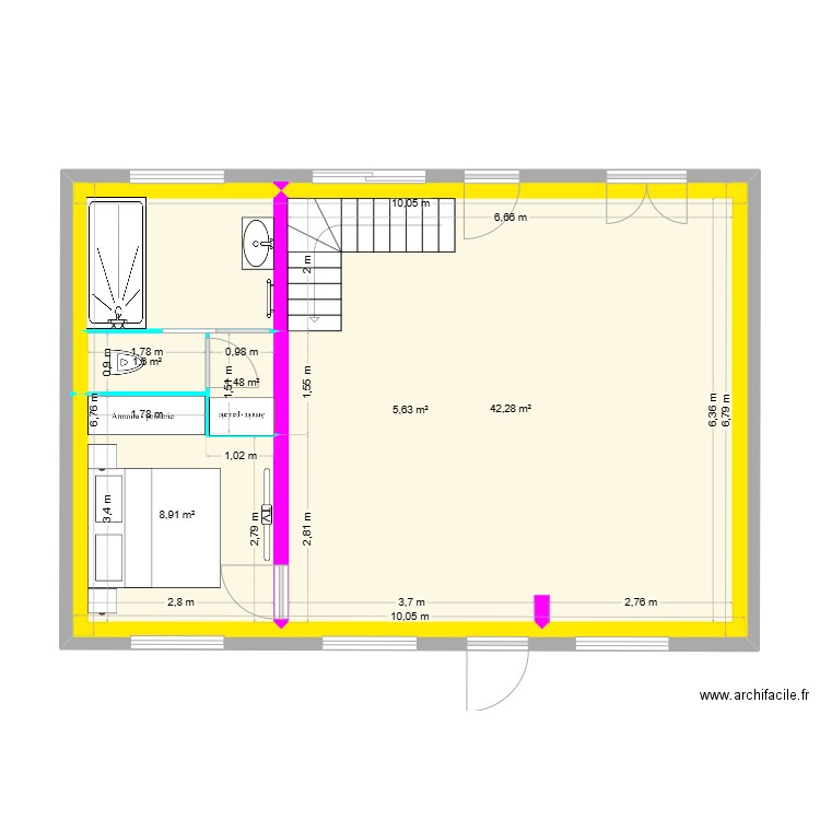 Plan maison Base. Plan de 5 pièces et 122 m2