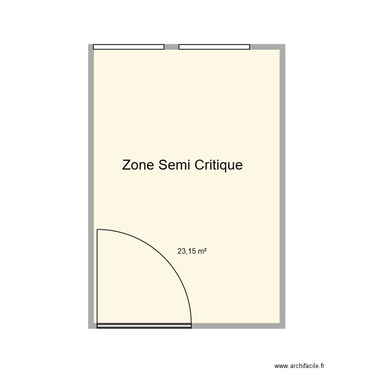 Zone Semi-Critique (17) CHU Helora Mons Kennedy. Plan de 1 pièce et 23 m2