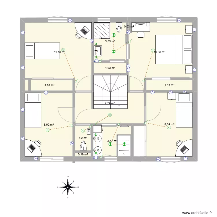 Maison Cormeilles-1er Etage-V0. Plan de 
