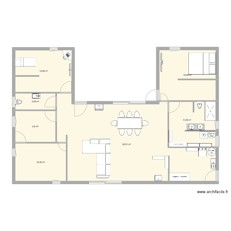 villa 2. Plan de 7 pièces et 112 m2