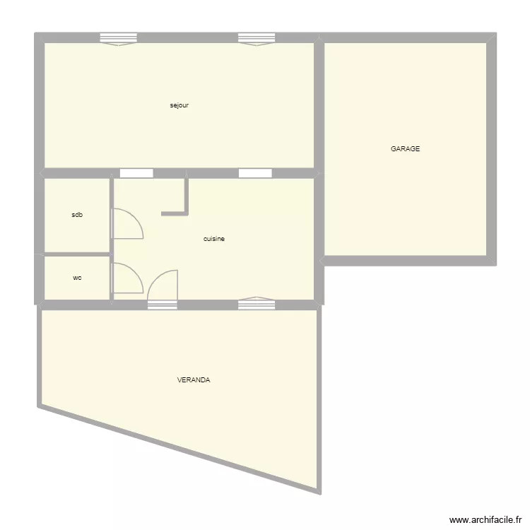 guillois rdc. Plan de 6  et 98 m²