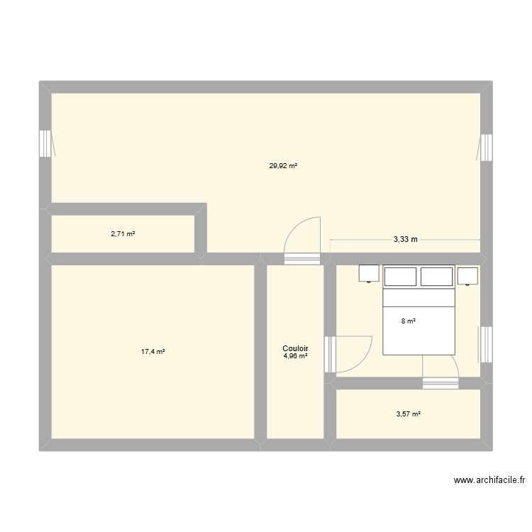 Projet suite MAS VIDAU. Plan de 6 pièces et 67 m2