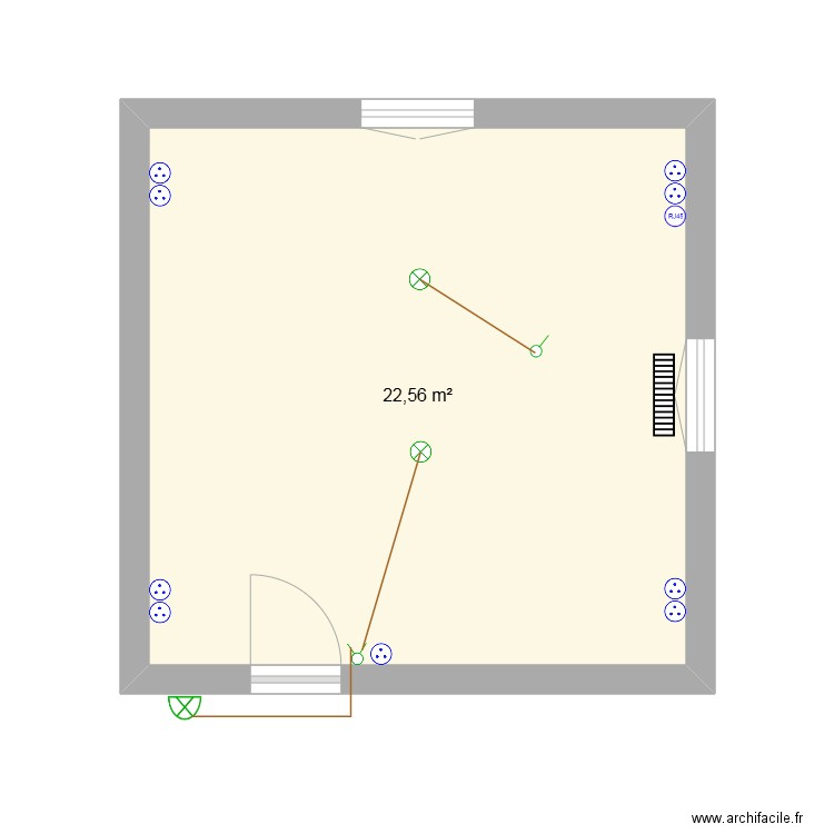 Etage magny. Plan de 1 pièce et 23 m2