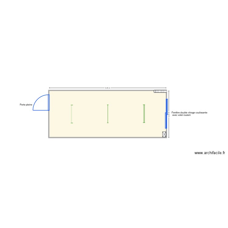 V488. Plan de 1 pièce et 14 m2
