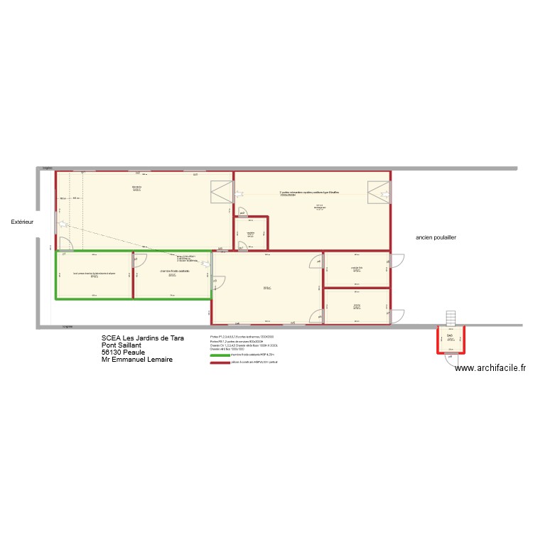 scea Jardins de Tara Peaule 56. Plan de 9 pièces et 386 m2