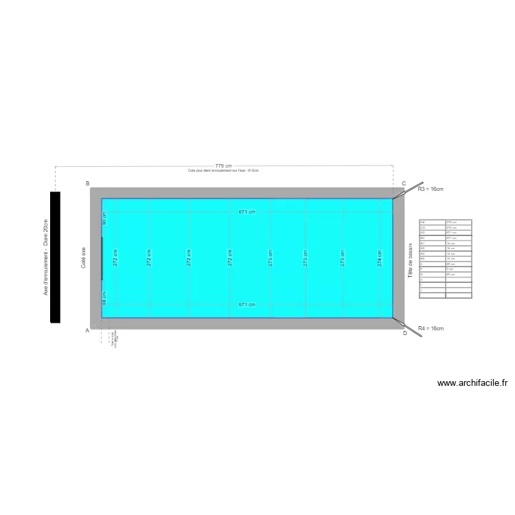 Havet - Tablier piscine. Plan de Havet - Tablier piscine. Plan de
