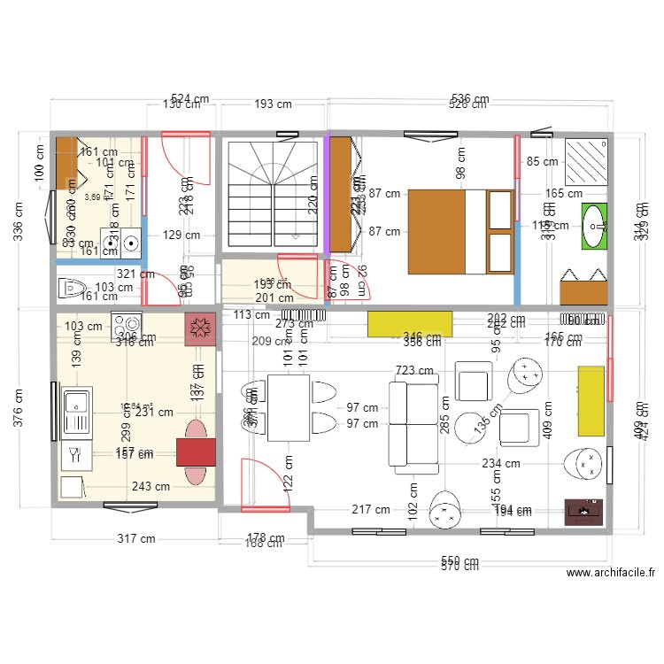 Ploeren mud room cuisine ouverte. Plan de 0 pièce et 0 m2