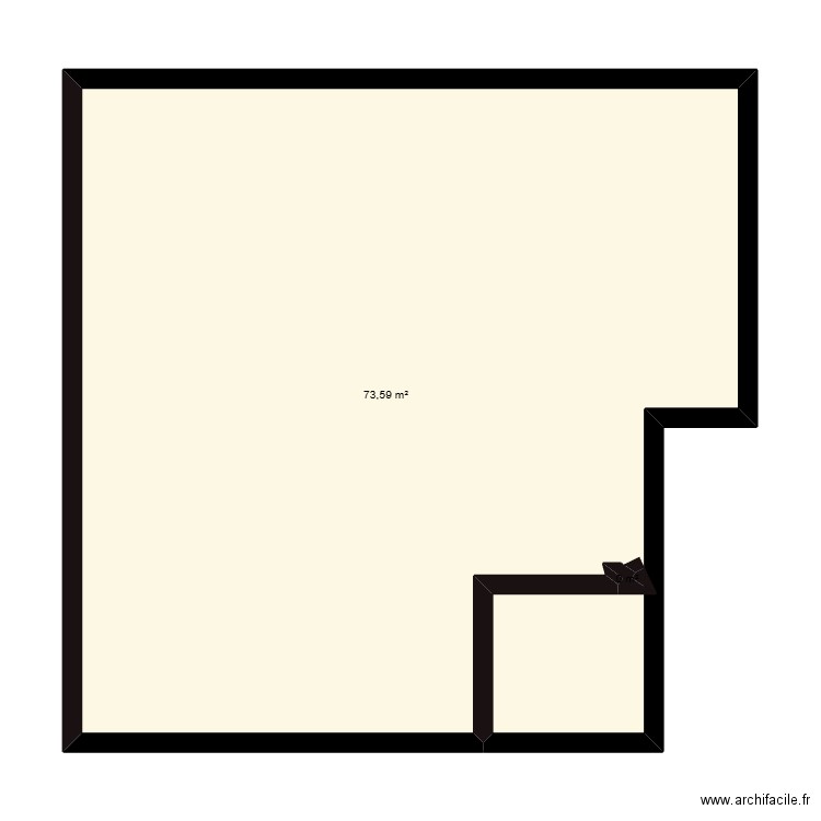 elydjah louane. Plan de 2 pièces et 74 m2