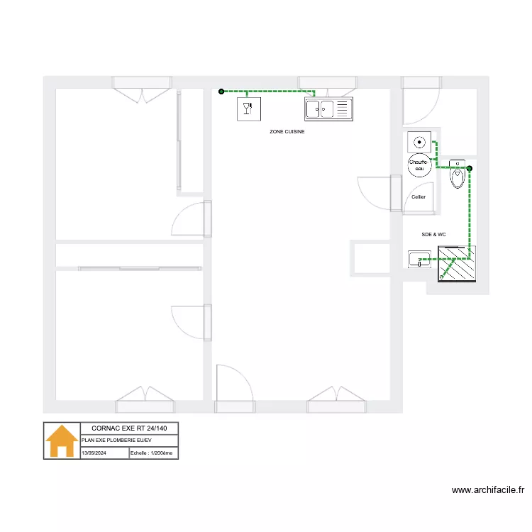 RT 24 - 140 Cornac L'Ormeau PLOMB RDC EU/EV. Plan de 