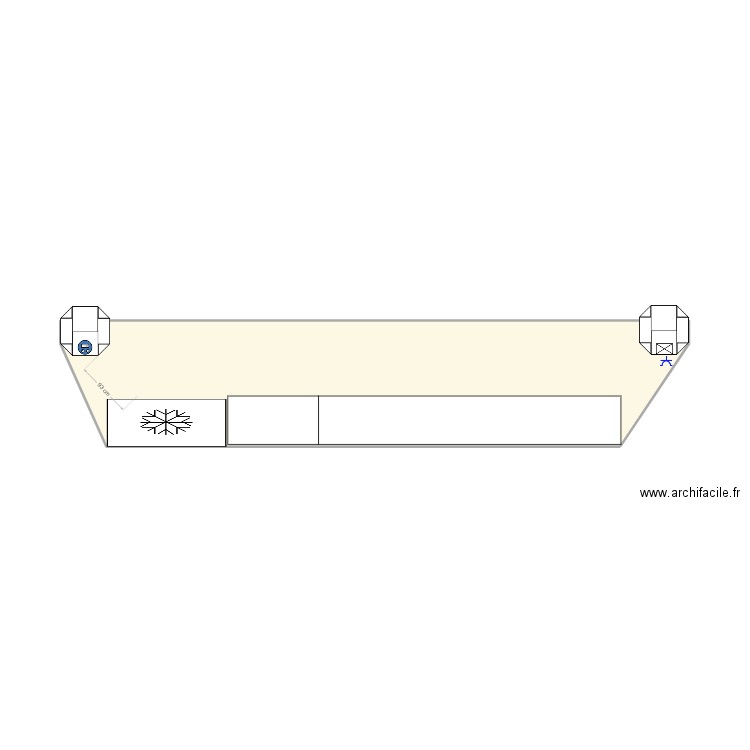 MARCHER2. Plan de 1 pièce et 20 m2