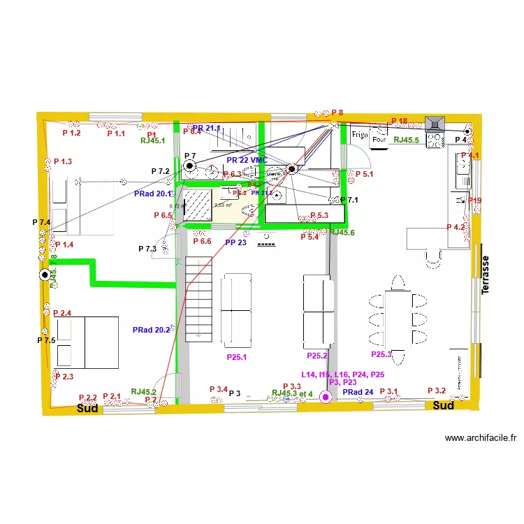 Electricit&eacute; Prises nov 2023. Plan de 