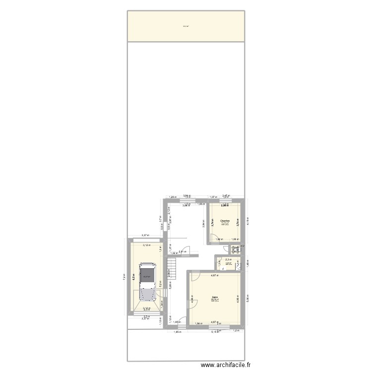 Maison. Plan de 4 pièces et 96 m2