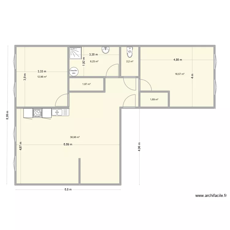R+2 lot 5 Yvetot. Plan de 7 Pièces et 81 m² R+2 lot 5 Yvetot. Plan de 7 Pièces et 81 m²