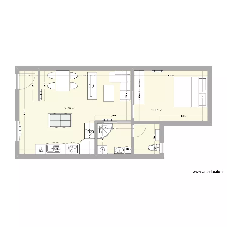 Projet appart r&eacute;serve. Plan de 