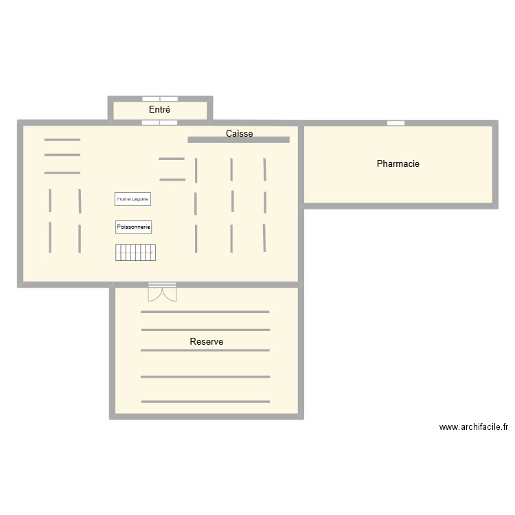 Super U PLAN. Plan de 4 pièces et 210 m2