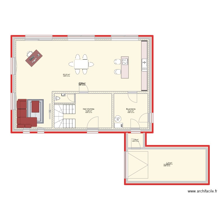 Projet 1. Plan de 8 pièces et 315 m2