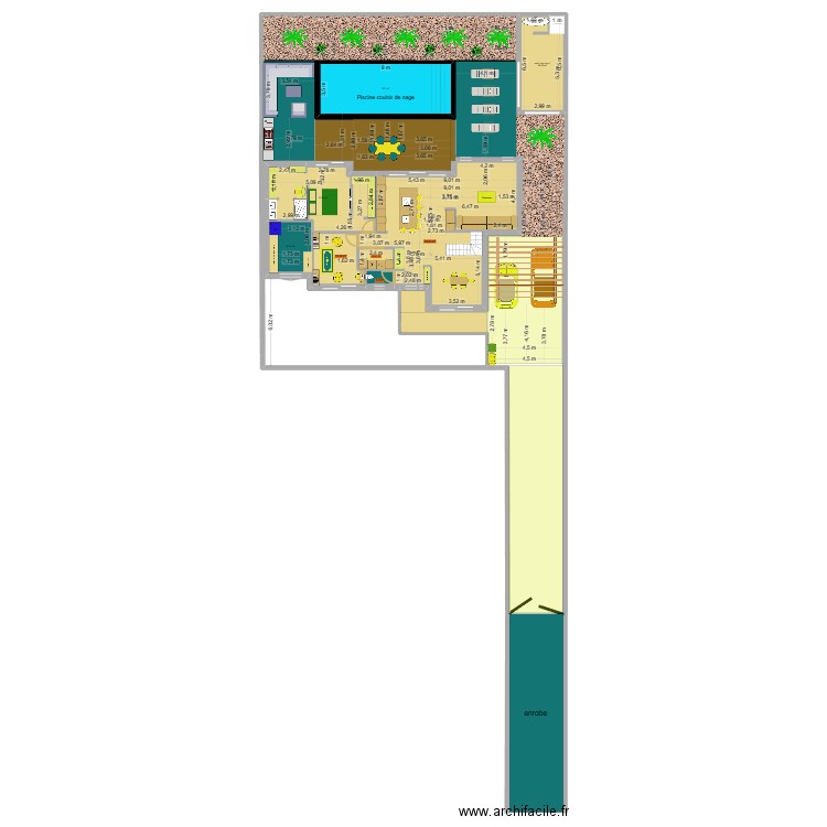 prefailles etages 4. Plan de 16 pièces et 258 m2