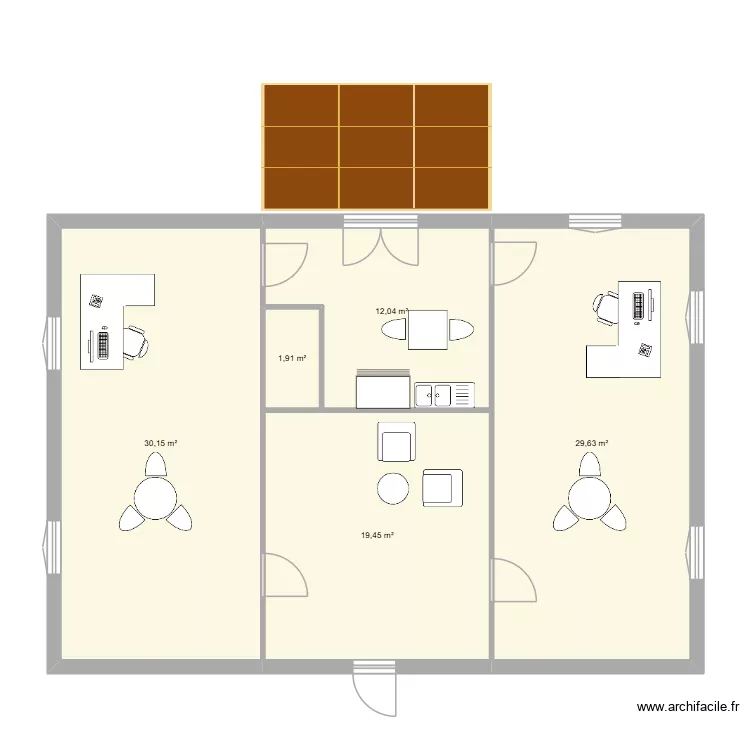 ebauche 1. Plan de 5  et 93 m²
