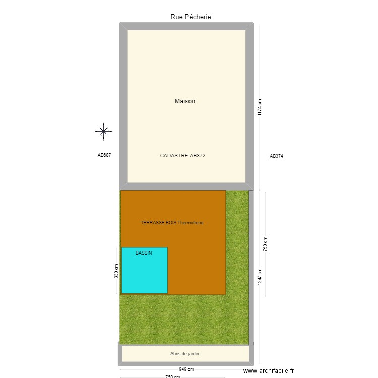 Plan de masse vue de haut  AB372. Plan de 0 pièce et 0 m2