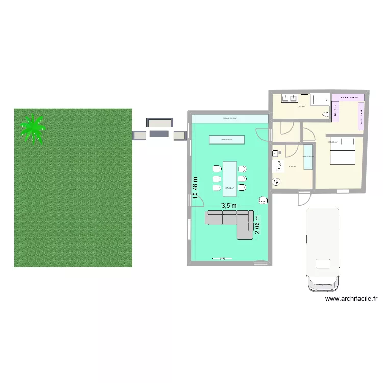 maison tr&eacute;gastel4. Plan de 4  et 100 m²