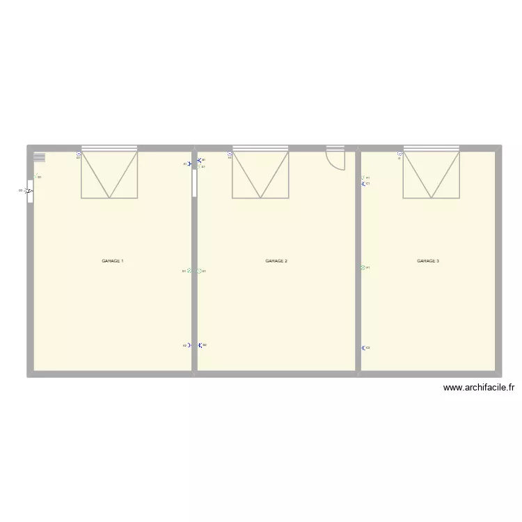 GARAGE. Plan de 3  et 181 m²