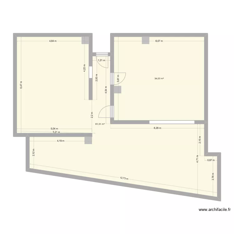 plan mur porteur Gutenberg. Plan de 